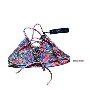 Gypsy 05 Sand Halter Bikini Swim Top Women Color Multi Size XS